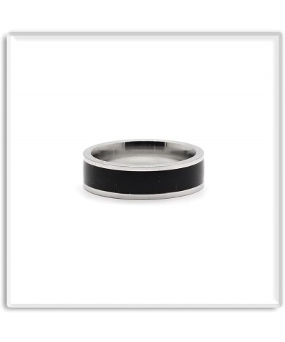 Fashion Stainless Steel Epoxy Band Ring Black White $6.88 Rings