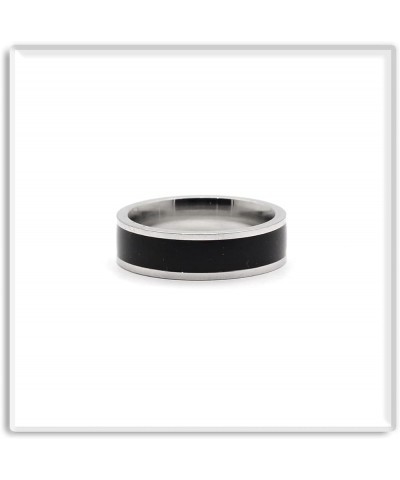 Fashion Stainless Steel Epoxy Band Ring Black White $6.88 Rings