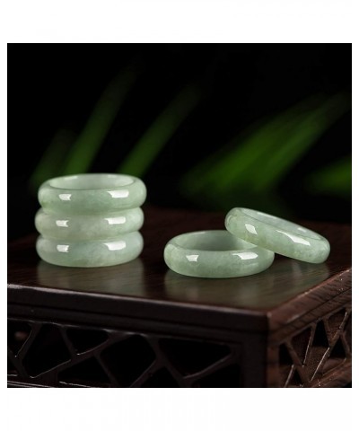 Natural A Grade Jade Band Ring Burma Jade Rings for Women Men, Myanmar Type A Jadeite Jewelry Gift Engagement Ring(Ring Size:...