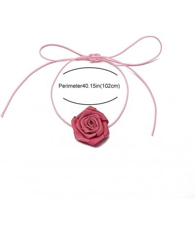 Retro Rose Flower Choker Necklace Banderole Weave Flower Rose Collarbone Chain Clavicle Necklace for Women Girls Y2K Accessor...