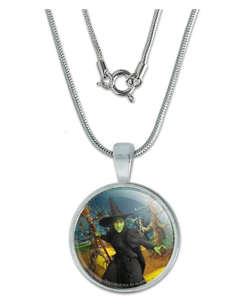 Wizard of Oz Wicked Witch Character 0.75" Pendant with Sterling Silver Plated Chain $10.61 Necklaces