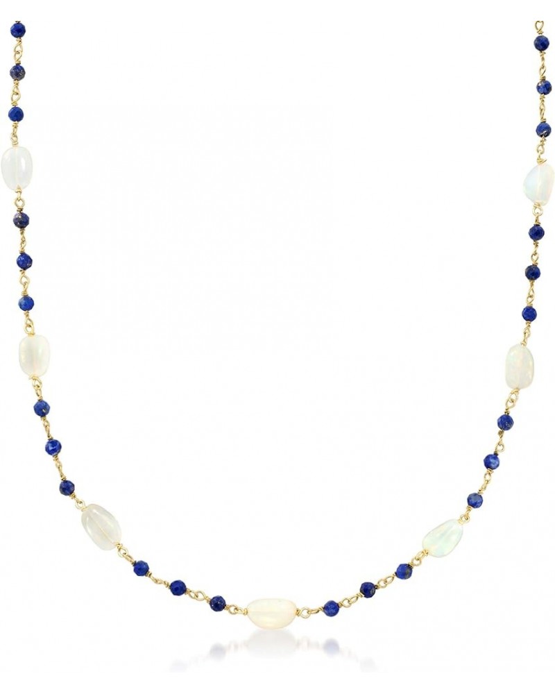 Opal and Lapis Necklace in 18kt Gold Over Sterling 18.0 Inches $53.58 Necklaces