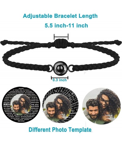 Custom Photo Bracelet Personalized Photo Projection Bracelet Circle Photo Bracelets with Picture Inside Braided Bracelet for ...