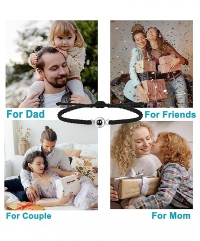 Custom Photo Bracelet Personalized Photo Projection Bracelet Circle Photo Bracelets with Picture Inside Braided Bracelet for ...