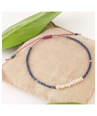 Womens Pearl Bracelet Friendship Irregular Pearl Bracelet Handmade Tiny Miyuki Beaded Strand Bracelet New Dark Blue R $10.82 ...