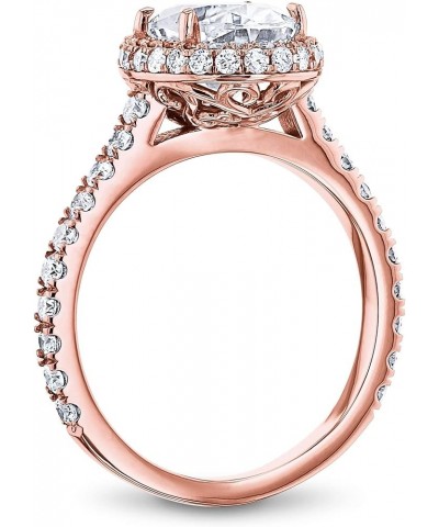 Oval Moissanite Drop Halo Ring Yellow Gold $668.52 Rings