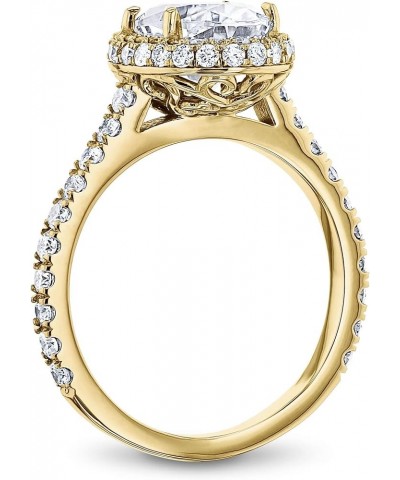 Oval Moissanite Drop Halo Ring Yellow Gold $668.52 Rings