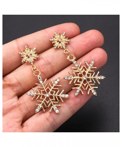 Christmas Snowflake Dangle Earrings for Women Crystal Snowflake Winter Flower Hook Drop Earrings Jewelry for Christmas Holida...