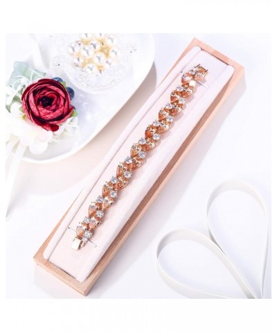 Women's Prong Cubic Zirconia Vintage Style Dual Layer Tear Drop Bracelet Champagne Color Gold-Tone $15.19 Bracelets