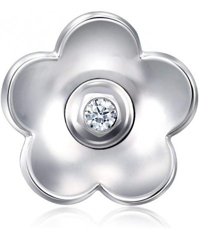 950 Platinum Cute Diamond Stud Single Earring for Women 92111E (Sold Single Not Pair) Flower $54.00 Earrings